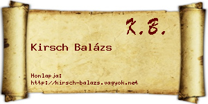Kirsch Balázs névjegykártya
